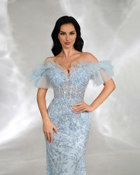 HKM-691923 Blue Elegant Women's Dress EZ25009
