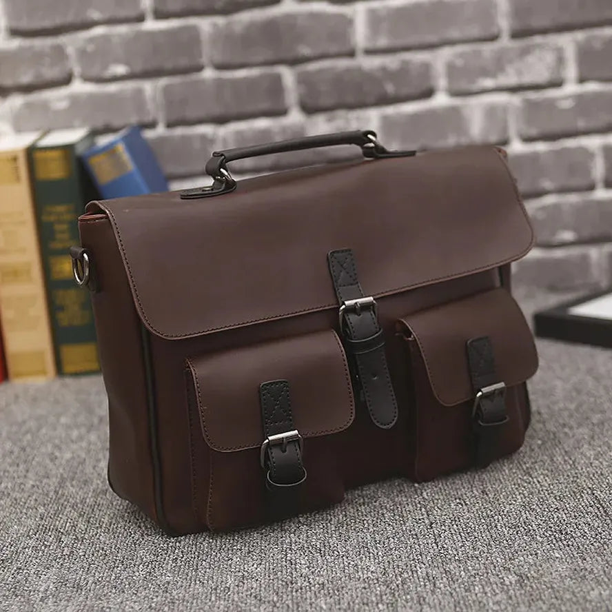 KTX-040531 Large Capacity Casual Crossbody Bag for Men - Versatile Leather Shoulder Briefcase with Stylish Design