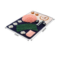HKM-796115 Western-Style Polar Fleece Pet Sniffing Mat for Dining Table Use