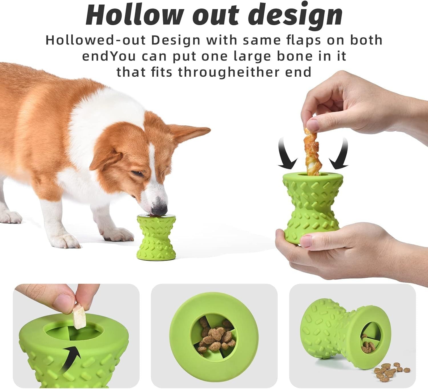 HKM-825107 Durable Non-Toxic Treat Dispensing Dog Toy Bone for Aggressive Chewers - Suitable for All Sizes