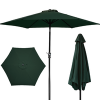 HKM-581907 Outdoor Patio Umbrella with Push-button Tilt and Crank Handle, UV and Water Resistant with 6 Sturdy Metal Ribs