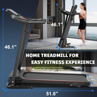 HKM-047251 Adjustable Incline Indoor Treadmill with Easy-to-Move Wheels for All Fitness Levels