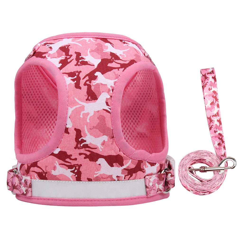 HKM-155603 Reflective and Breathable Harness for Cats and Dogs with Leash - Available in Multiple Sizes