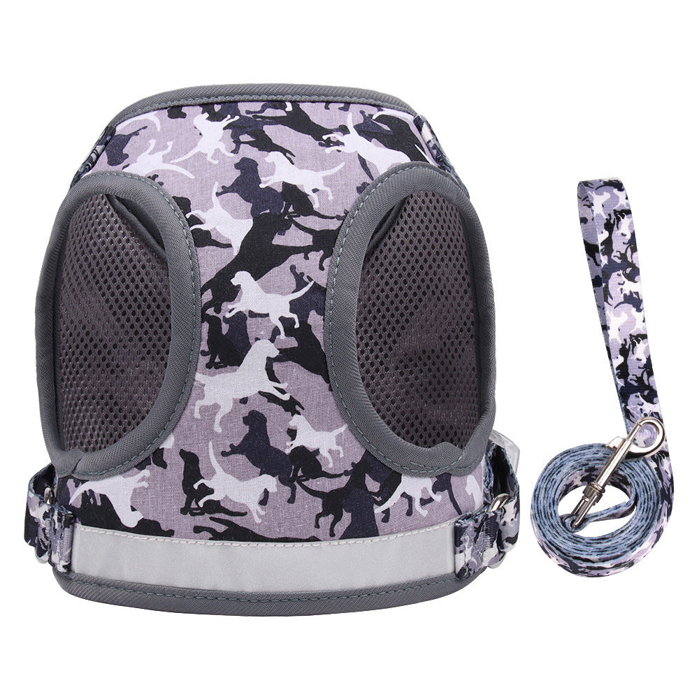 HKM-155603 Reflective and Breathable Harness for Cats and Dogs with Leash - Available in Multiple Sizes