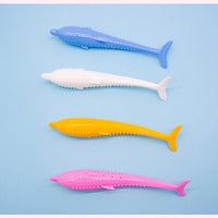 HKM-708243 Silicone Catnip Fish Toy for Cats - Durable Teeth Cleaning & Molar Design in Blue, Pink, White, Yellow