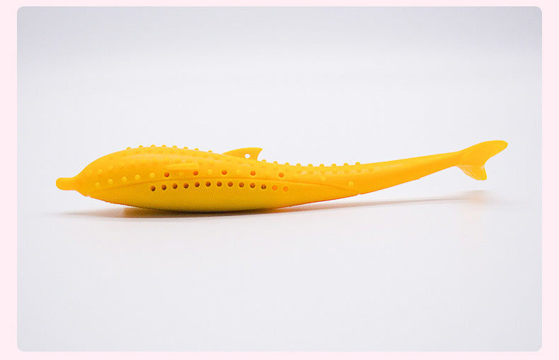 HKM-708243 Silicone Catnip Fish Toy for Cats - Durable Teeth Cleaning & Molar Design in Blue, Pink, White, Yellow