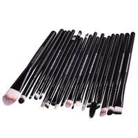 HKM-673491 20-Piece Eye Makeup Brush Set with Wooden Handles and Corrugated Silk Nylon Hair