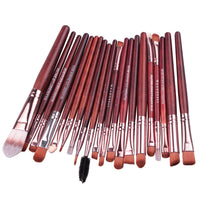 HKM-673491 20-Piece Eye Makeup Brush Set with Wooden Handles and Corrugated Silk Nylon Hair