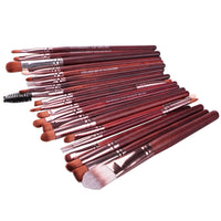 HKM-673491 20-Piece Eye Makeup Brush Set with Wooden Handles and Corrugated Silk Nylon Hair