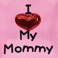 HKM-063763 Cotton Dog Vest with "I Love Mom" Design in Black, White, and Pink, Available in Multiple Sizes