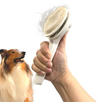 HKM-543251 Self-Cleaning Slicker Brush for Dogs and Cats - Ergonomic Pet Grooming Tool for Undercoat and Mat Removal
