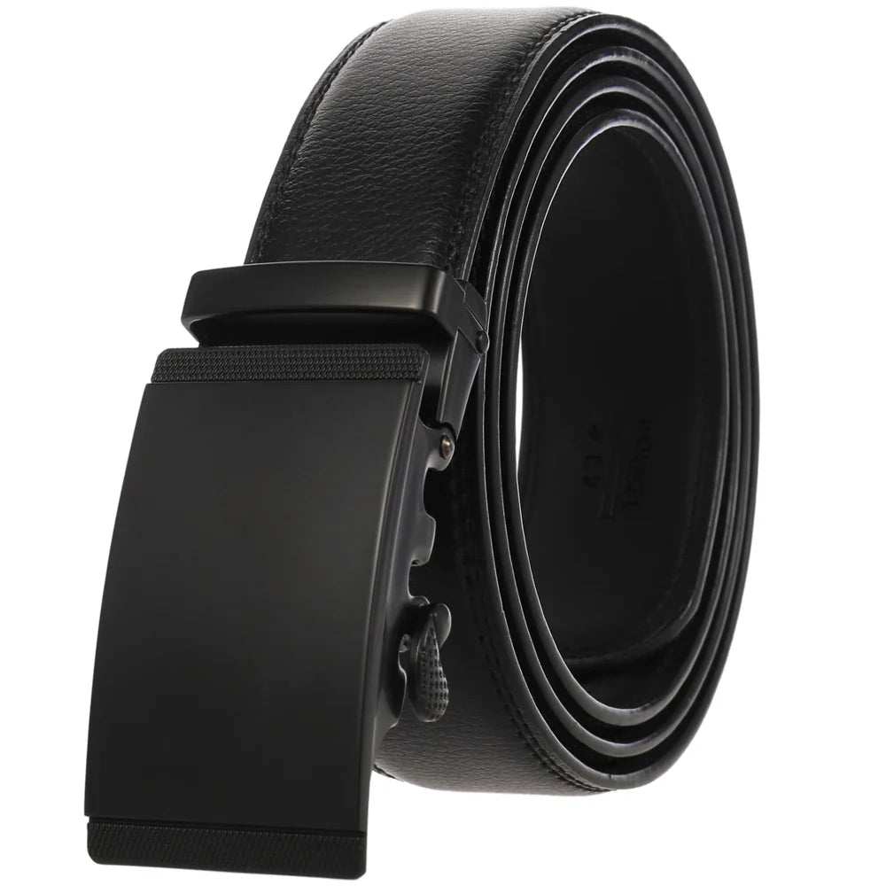 HKM-529555 Two-layer Cowhide Leather Men's Automatic Buckle Belt - Stylish and Durable Design