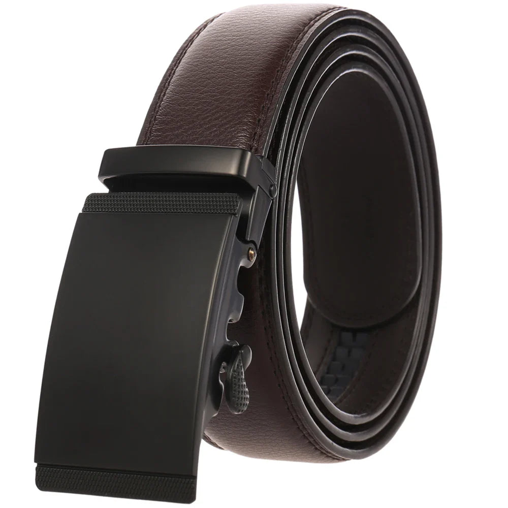 HKM-529555 Two-layer Cowhide Leather Men's Automatic Buckle Belt - Stylish and Durable Design