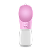 HKM-325331 Portable Pet Drinking Cup - 350ML & 550ML Sizes - Easy Button Operation, Pink, White, Green