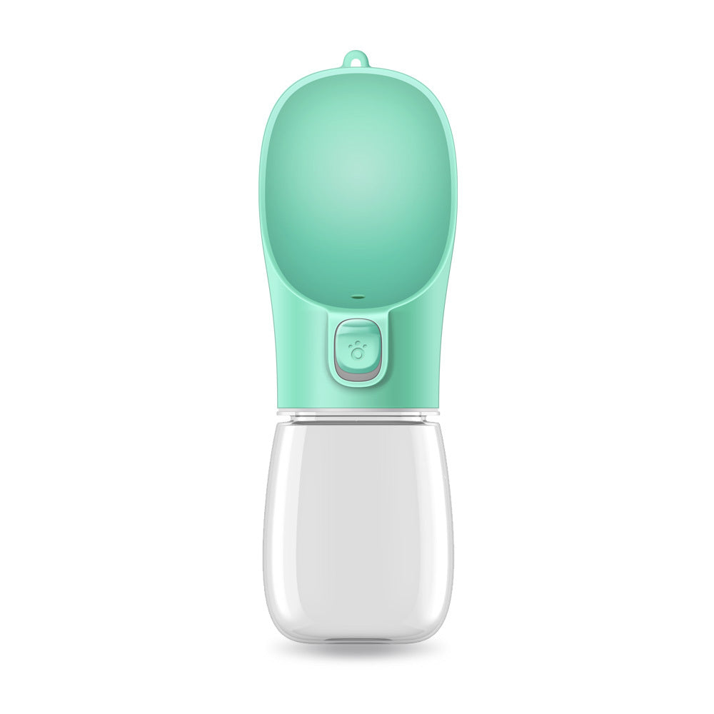 HKM-325331 Portable Pet Drinking Cup - 350ML & 550ML Sizes - Easy Button Operation, Pink, White, Green