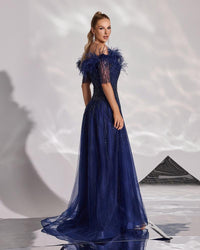 HKM-629843 Elegant Blue Evening Dress for Ladies - Model EZ25129