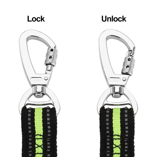 HKM-660627 Adjustable Reflective Nylon Pet Leash for Two Dogs - 50-140cm Main Traction, 60cm Spring Traction