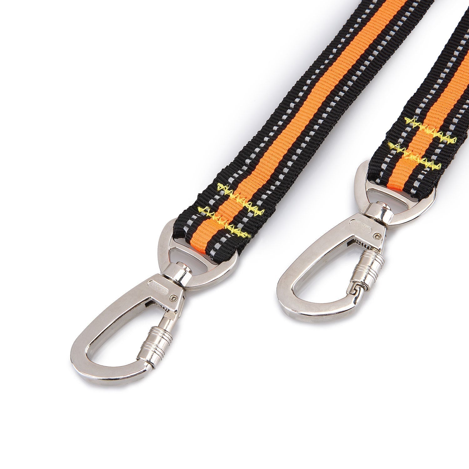 HKM-660627 Adjustable Reflective Nylon Pet Leash for Two Dogs - 50-140cm Main Traction, 60cm Spring Traction