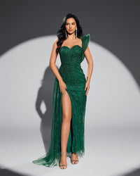 HKM-383507 Elegant Green Evening Dress for Women - Model EZ25115