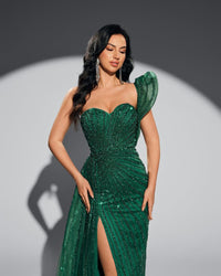 HKM-383507 Elegant Green Evening Dress for Women - Model EZ25115