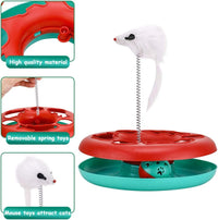 HKM-673299 Interactive Cat Toy Tower with Teaser Mouse and Exercise Balls for Indoor Cats