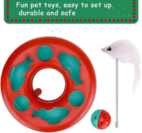 HKM-673299 Interactive Cat Toy Tower with Teaser Mouse and Exercise Balls for Indoor Cats