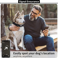 HKM-478355 Waterproof Dog Collar with Airtag Protective Cover - Durable Nylon & Flannel, Available in Black & Camel, for All Seasons