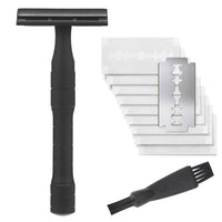 HKM-301523 Double-Sided Shaver with Alloy Handle & Replacement Blades - Multiple Color Options Available