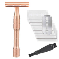 HKM-301523 Double-Sided Shaver with Alloy Handle & Replacement Blades - Multiple Color Options Available