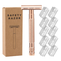 HKM-301523 Double-Sided Shaver with Alloy Handle & Replacement Blades - Multiple Color Options Available