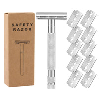 HKM-301523 Double-Sided Shaver with Alloy Handle & Replacement Blades - Multiple Color Options Available