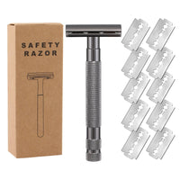 HKM-301523 Double-Sided Shaver with Alloy Handle & Replacement Blades - Multiple Color Options Available