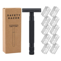 HKM-301523 Double-Sided Shaver with Alloy Handle & Replacement Blades - Multiple Color Options Available