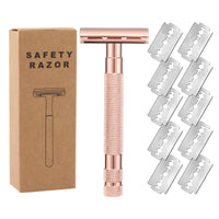 HKM-301523 Double-Sided Shaver with Alloy Handle & Replacement Blades - Multiple Color Options Available