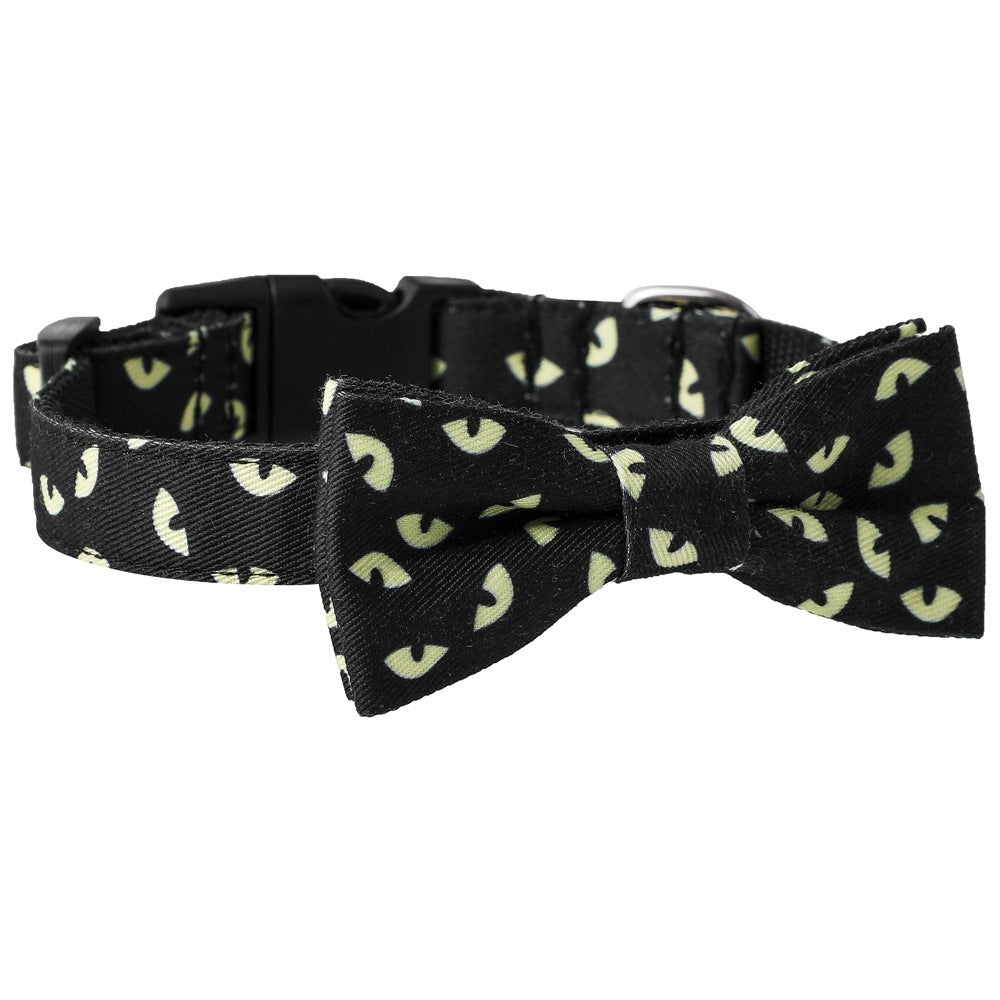 HKM-296403 Skull and Bat Design Durable Nylon Dog Leash and Collar Set