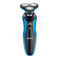 HKM-300371 Three Head Waterproof Electric Shaver with USB Charging and Long Battery Life in Gold/Blue