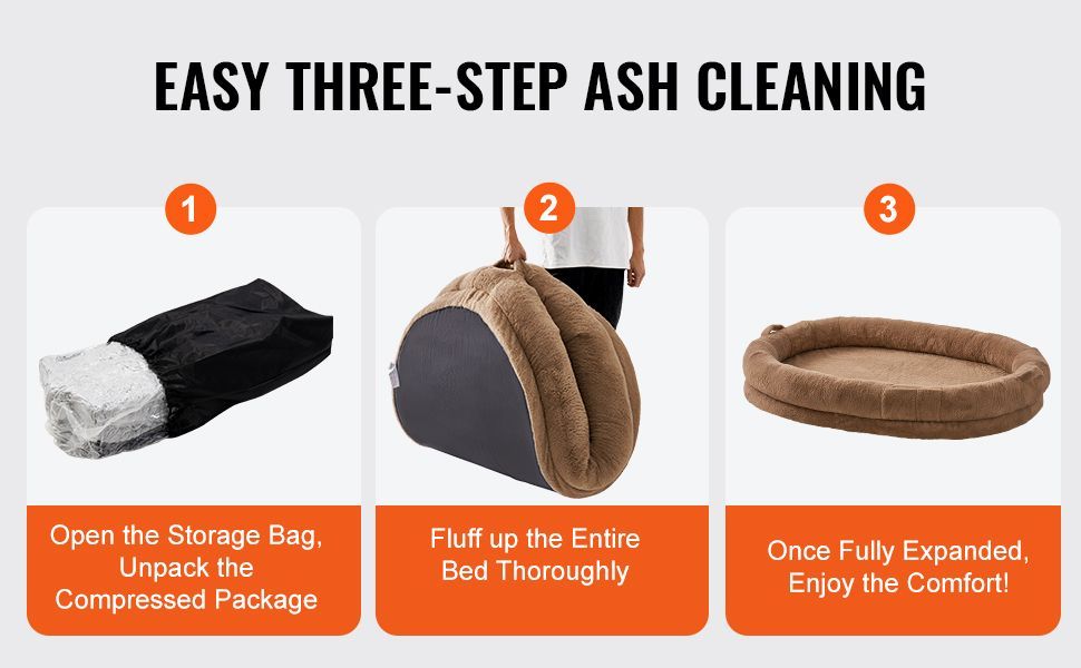 HKM-089043 Large Washable Faux Rabbit Fur Dog Bed for Humans - Cozy 72"x48"x10" Resting Space with Side Pockets and Non-Slip Base