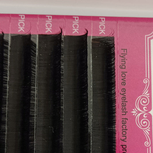 HKM-010387 Handmade Soft Silk Fiber False Eyelashes - Natural Length 8-12MM with Multiple Curl Options