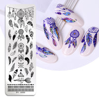 HKM-478291 Stainless Steel Nail Printing Plates - Small Square Design, Multiple Models Available