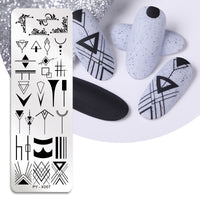 HKM-478291 Stainless Steel Nail Printing Plates - Small Square Design, Multiple Models Available