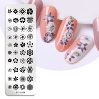 HKM-478291 Stainless Steel Nail Printing Plates - Small Square Design, Multiple Models Available
