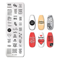 HKM-478291 Stainless Steel Nail Printing Plates - Small Square Design, Multiple Models Available