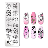 HKM-478291 Stainless Steel Nail Printing Plates - Small Square Design, Multiple Models Available