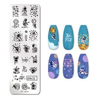 HKM-478291 Stainless Steel Nail Printing Plates - Small Square Design, Multiple Models Available