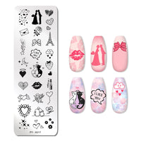 HKM-478291 Stainless Steel Nail Printing Plates - Small Square Design, Multiple Models Available