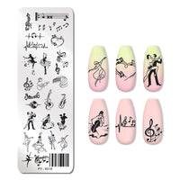 HKM-478291 Stainless Steel Nail Printing Plates - Small Square Design, Multiple Models Available