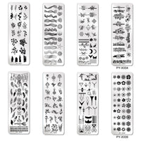 HKM-478291 Stainless Steel Nail Printing Plates - Small Square Design, Multiple Models Available