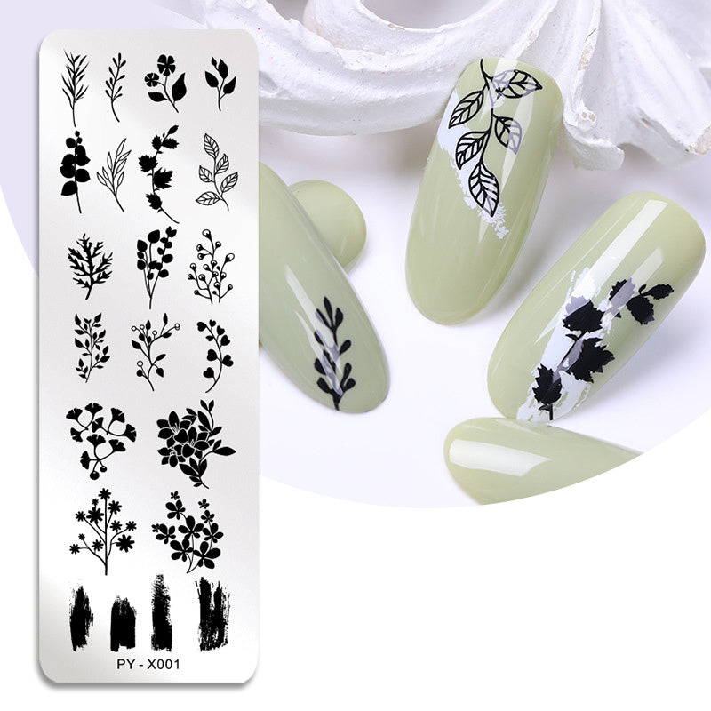 HKM-478291 Stainless Steel Nail Printing Plates - Small Square Design, Multiple Models Available