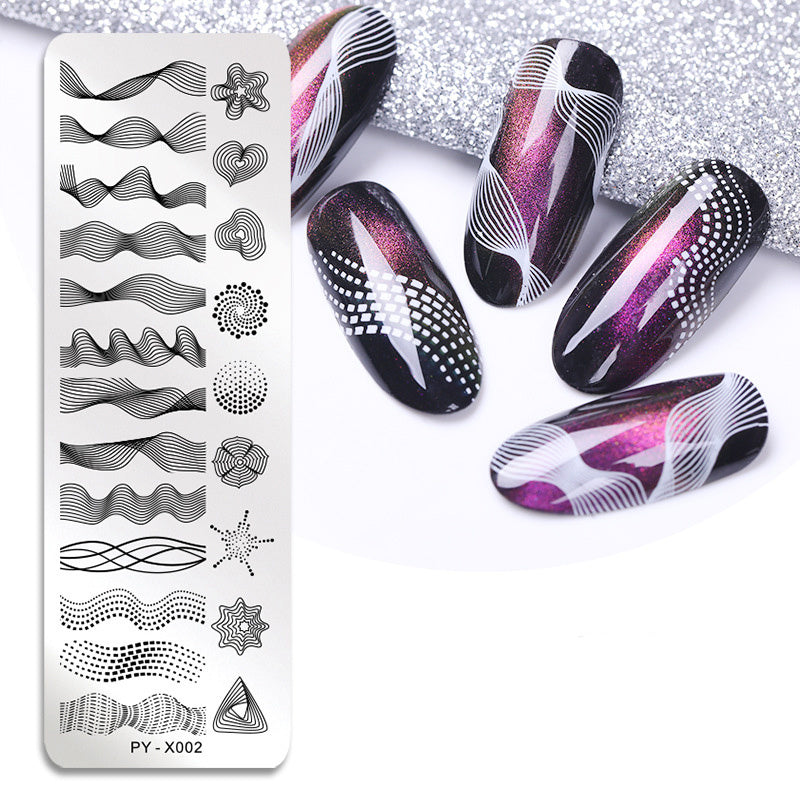 HKM-478291 Stainless Steel Nail Printing Plates - Small Square Design, Multiple Models Available