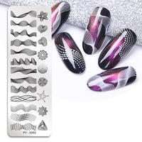 HKM-478291 Stainless Steel Nail Printing Plates - Small Square Design, Multiple Models Available